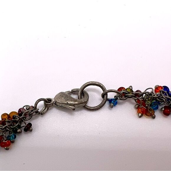 *3/$20* silver tone and multicolored seed bead necklace - Picture 4 of 4